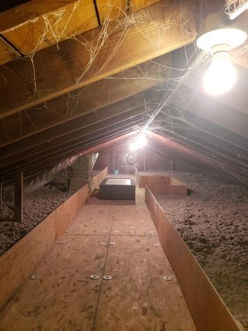 attic insulation in progress