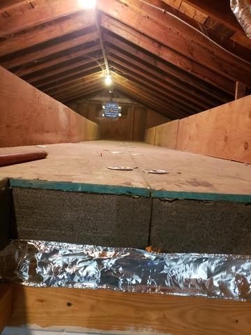 attic insulation in progress