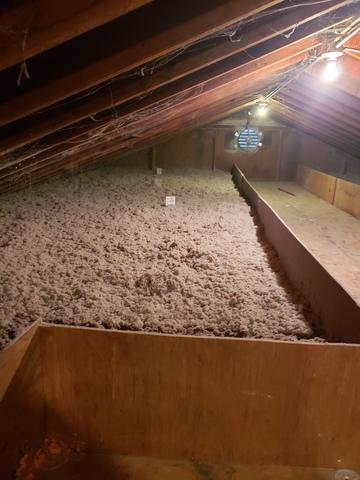 attic insulation in progress