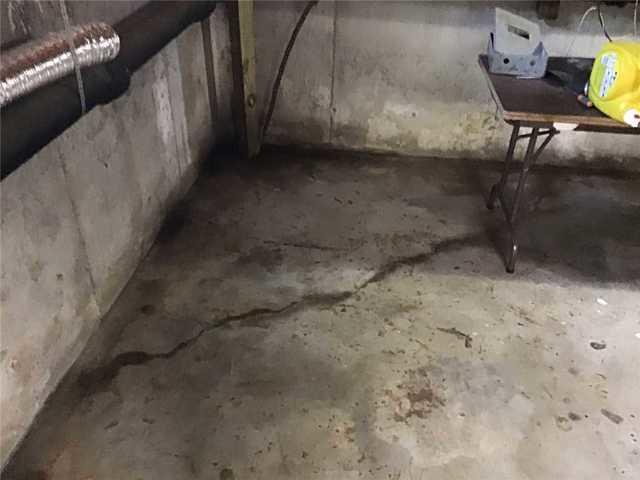 Floor Cracks Lead to a Wet Basement in West Springfield, MA