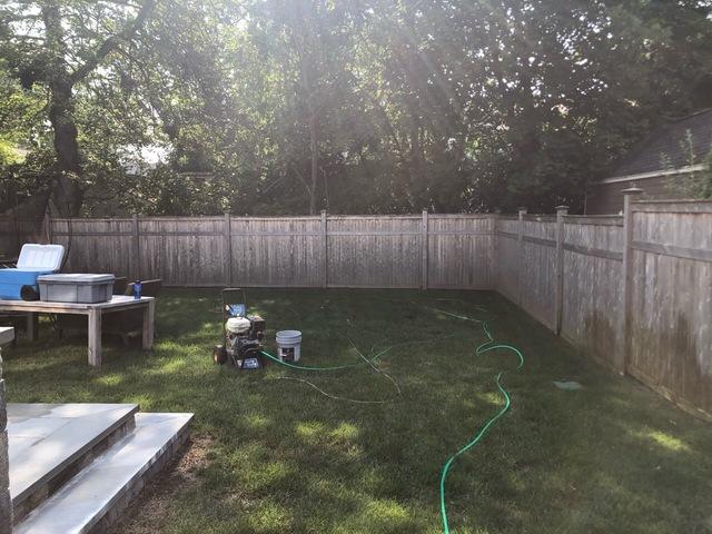 Power washed fence before setting down any stain.