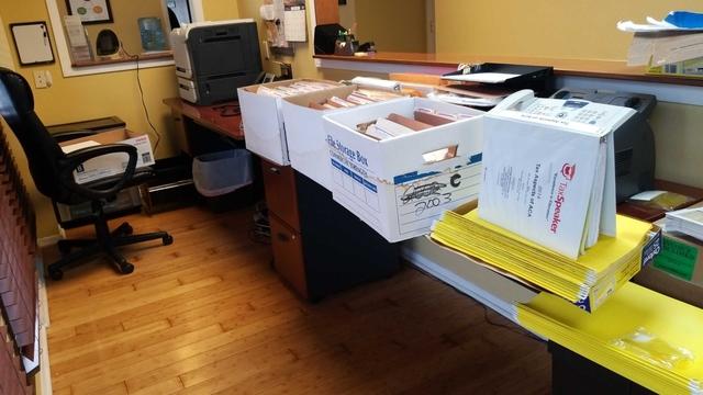 Flooded office space