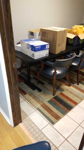 Flooded office space
