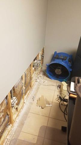 Flooded office space