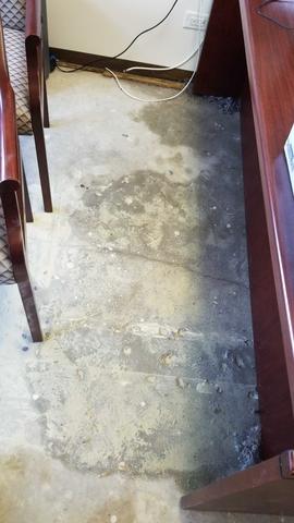 Water damage in an office