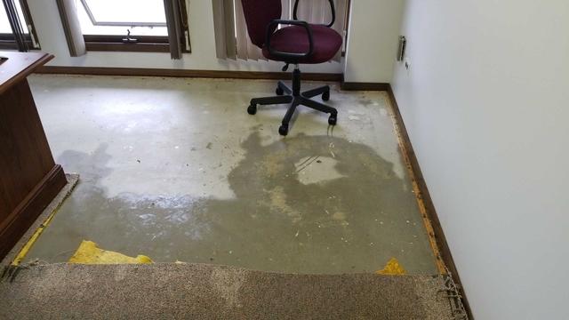 Flooded office space