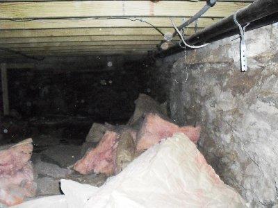 Debris Filled Crawl Space in Bozrah, CT