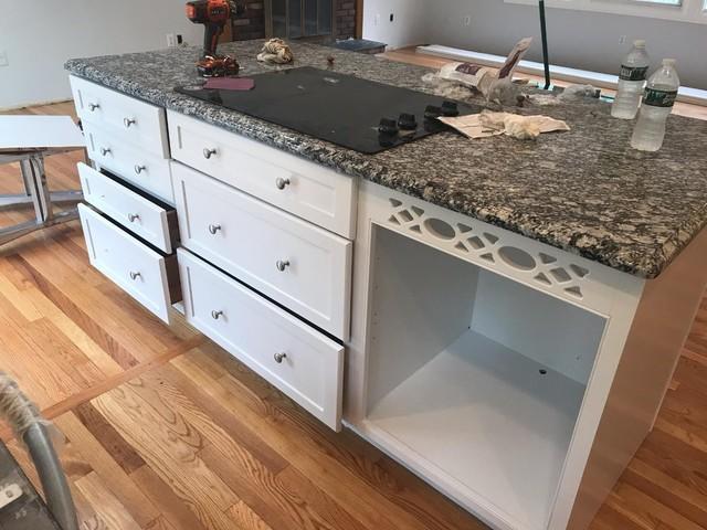 Painting this separate set of cabinets to match the rest.