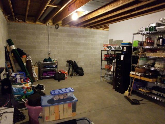 This basement was unfinished and used only for storage.