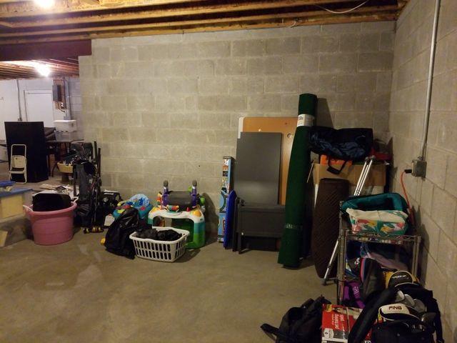 This basement was unfinished and used only for storage.