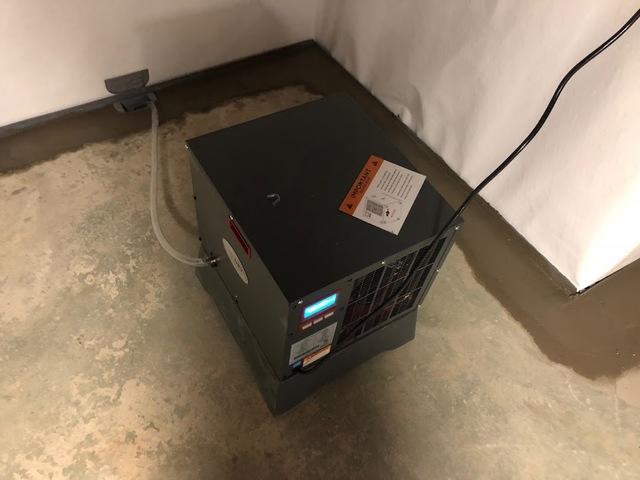 Here is our SaniDry Sedona Dehumidifier we installed in a Holden, MA basement to reduce the humidity and prevent mold growth.