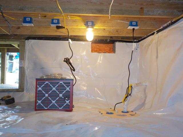 CleanSpace Liner, SuperSump Pump, and SaniDry Sedona Dehumidifier