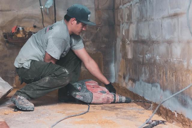 Drilling Into The Foundation Wall in Brick, NJ