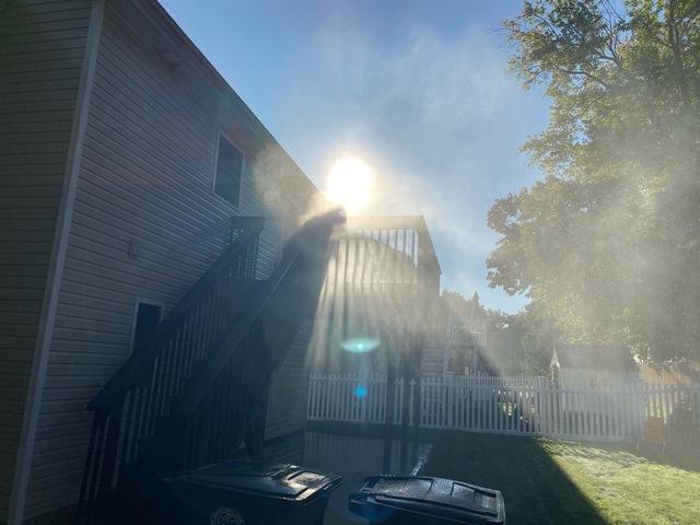 Steam coming off this 7am power wash job!