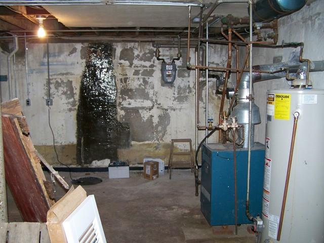 Drenched Basement Wall