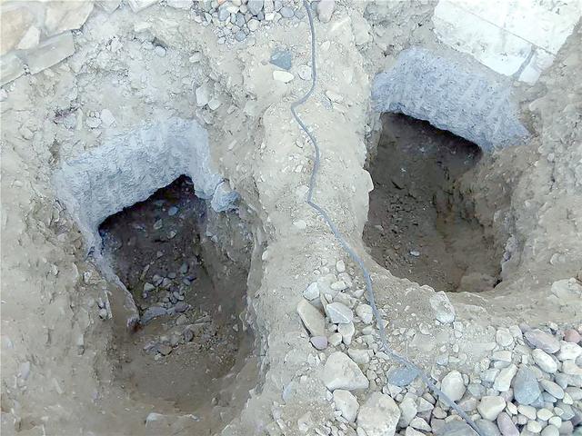 Holes dug for Push Piers in Fountian Hills, AZ