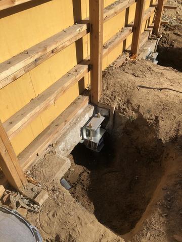 Helical Piers installed for the patio