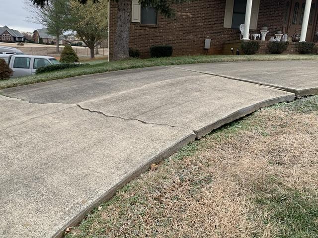 Cracked and Sunken Driveway Slab
