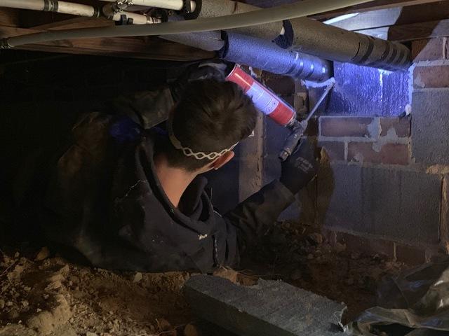 Making sure that pipes within the crawlspace are airtight improves the air quality by keeping water out, and cold or hot air out.