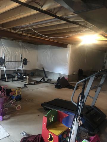 Before Picture of the current workout area, client wanted newer specialized space for an exercise room