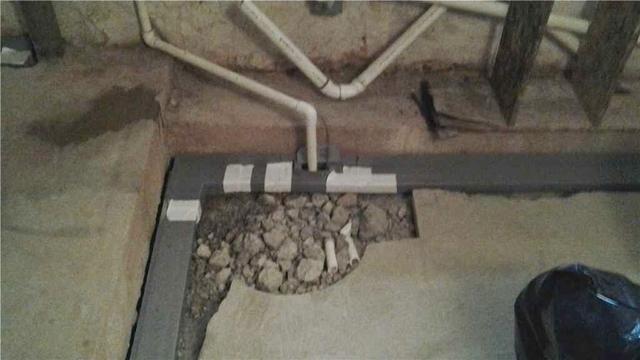 Old Basement Sump Pump Location