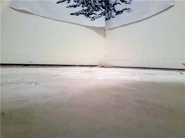 Close up the home's wall and slab after the PolyLevel® polymer injection.