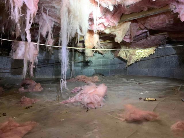 Falling insulation in crawl space