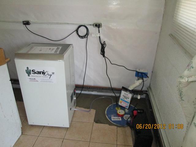 SaniDry and SuperSump Pump System Installed