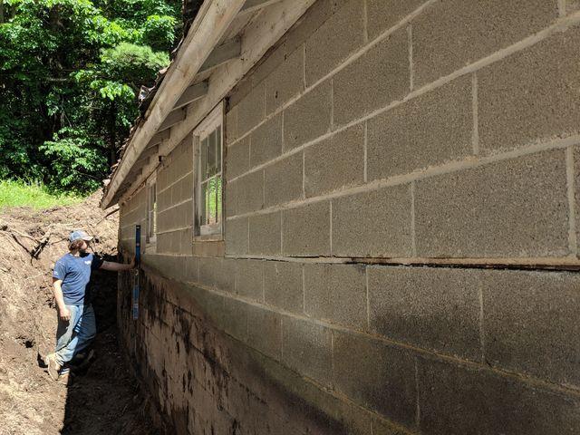 Wall excavated and ready to be pushed