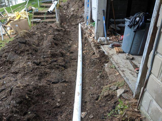 Drainage system being installed