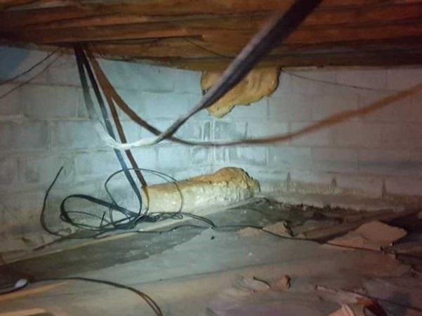 Before: Failing insulation