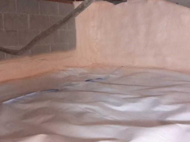 Our team applied spray foam insulation to the exterior walls, sealing it to the vapour barrier.