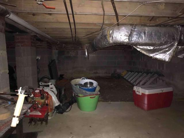 Crawl Space Storage Before