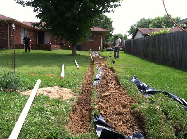 Drainage System Installation in Progress