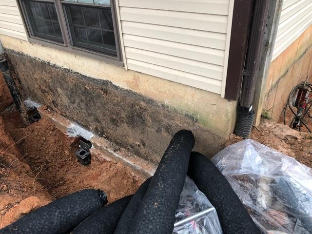 Exposed Foundation at Start of Installation