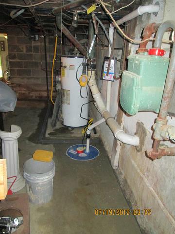 The SuperSump that was installed in the basement