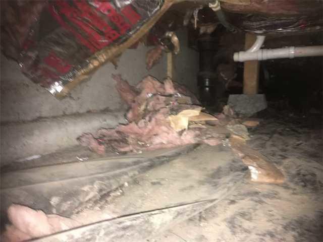 Messy crawlspace