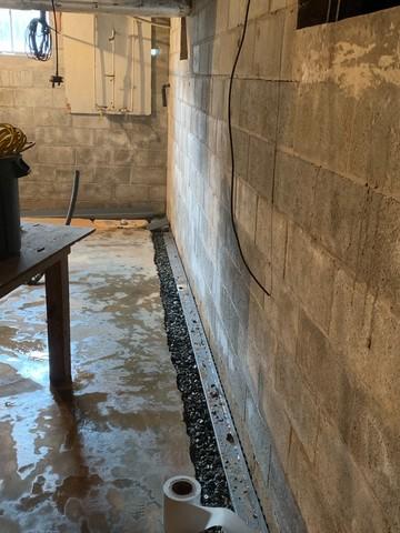 Interior Basemnt Waterproofing Ditch