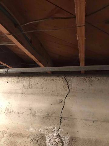 Cracks on the basement wall