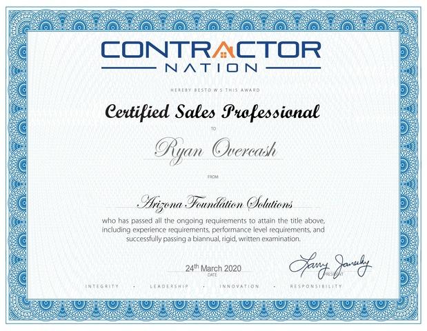 Certified Sales Certificate
