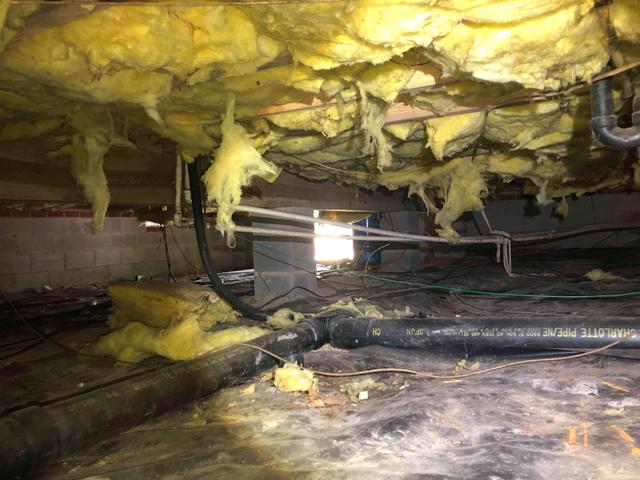 Falling Fiberglass Insulation