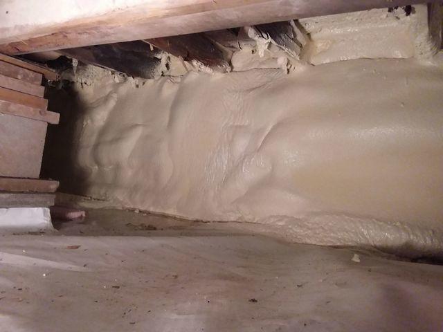 Crawl Space Walls Insulated With Closed Cell Spray Foam in Superior, WI