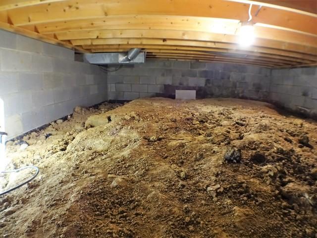 The usual dirt crawlspace floor