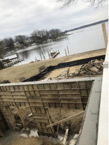 A home addition being built in Pasadena, MD