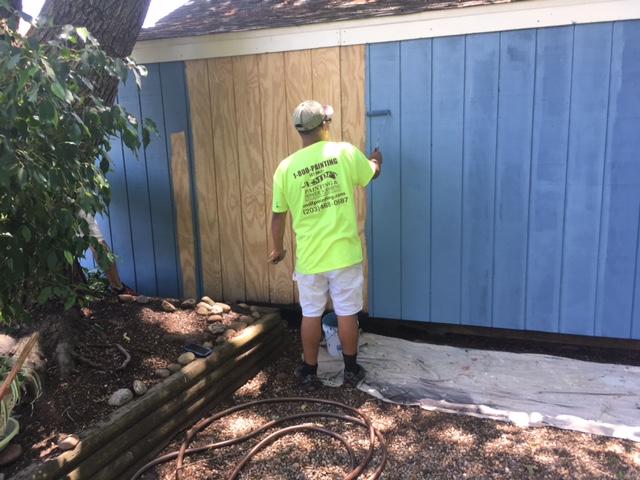 Staining for Wood Shed
