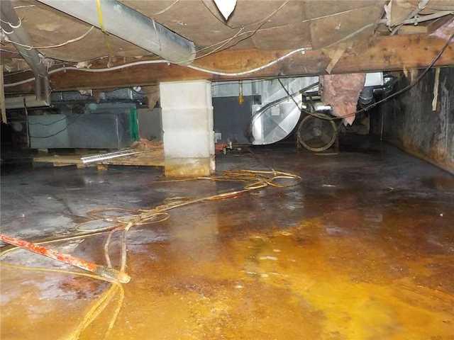 Electrical Wires in Water in Crawl Space