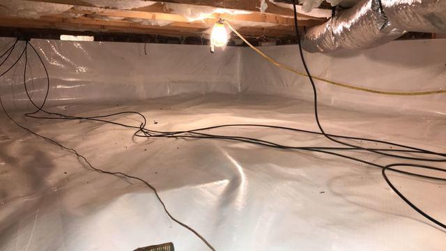 Encapsualted Corner of Crawl Space