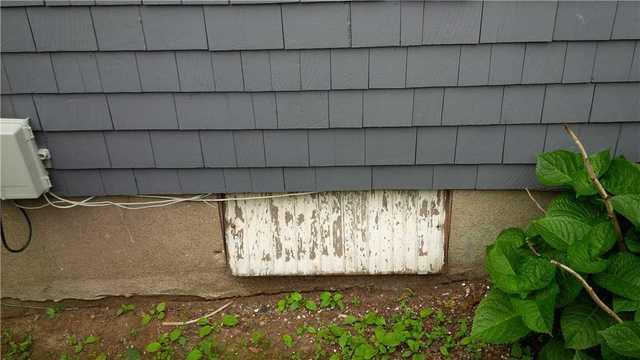 Old crawlspace thinking was that a vent would allow fresh air to circulate to help remediate mold and humidity under the house.  We now know that the opposite is true. Sealing the crawl space, including the vents, protects that area and the home above it from moisture, mold and mildew.  We updated this vent cover and sealed it off.