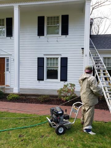 Pressure Washing in Progress