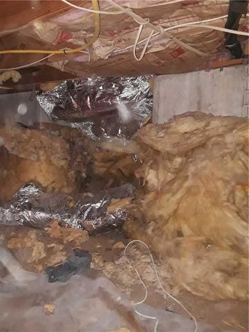 Dirty insulation falling apart